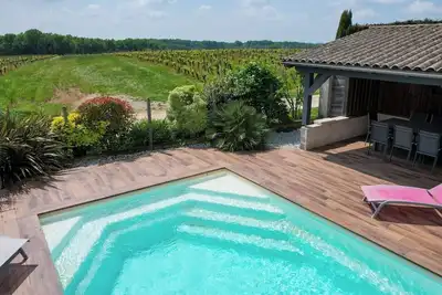Image de Piscine chauffée, Maison au coeur des vignes