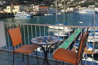 Panorama from Postcard sea view apartment in the port of Ischia