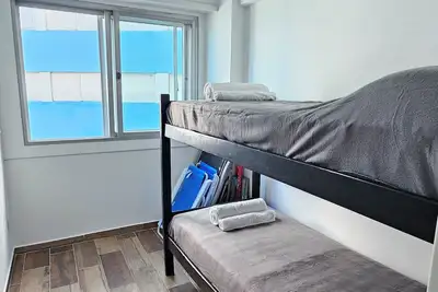 Beachfront apartment with garage