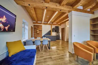Modern, sunny studio in the Ultimate Mountain Lodge. Dog-friendly