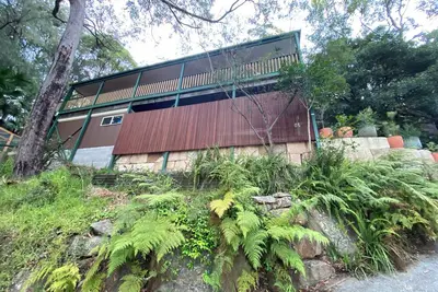 Image de Treetops retreat - pole house set against a sandstone rock face in the tree tops