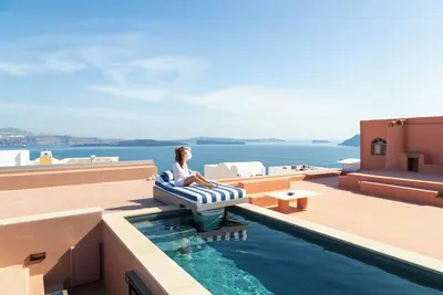 Image de First Floor | Panoramic 2-Bedroom Caldera Residence with Rooftop Oasis - Adults Only, Villa Oro