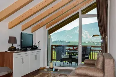 Oberberghof - Holiday apartment with terrace, fantastic view and organic bathing pond