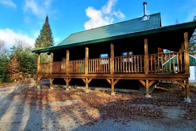 Image de Chalet de luxe en bois rond près de Sugarloaf et du lac Flagstaff