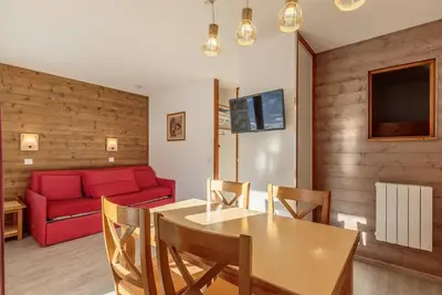 Image de 1er étage, vue pistes de ski, terrasse, 28m², La Plagne