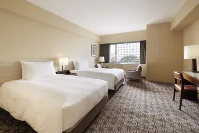 Image de Deluxe Twin Room hotel with Ac, fitness room, WiFi in brilliant Minato City