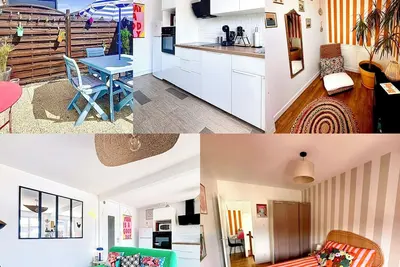 Maison colorée -  2 chambres - À 5 min de la mer!