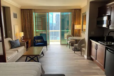 Updated Strip View Studio Suite w/Balcony