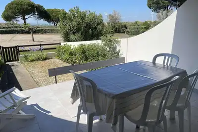 Image de Studio + 2 cabines direct plage, terrasse, parking, 4 pers.