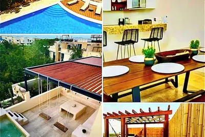 Image de 3 Story, 3 Bd, 3 1/2 Bath, 5 bed - Ph - Privite Pool - 2 Balcony's and a Rooftop