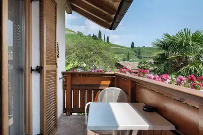 Image de Chambre 'Seaberhof 3 Erkerzimmer' avec vue sur le lac, piscine partagée et Wi-Fi