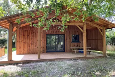 Image de Maison cozy en bois, climatisée, entre lac et océan, proche plage & forêt – Léon
