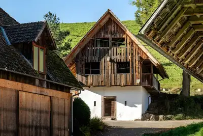 Image de Maison de vacances 'Ferienhaus Kornspeicher' avec vue sur la montagne, terrasse et Wi-Fi
