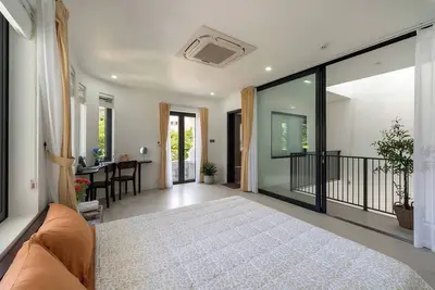 2 beds in a room pool view