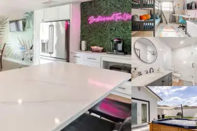 Boho Coastal Vibe ~ Hot Tub + Fire Table & Grill