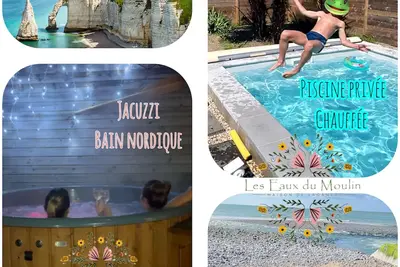 Image de Grande maison normande bord de mer avec piscine chauffée et bain nordique