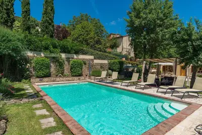Image de Maison de vacances privée avec climatisation, piscine privée, Wifi, Tv, véranda, près de Arezzo