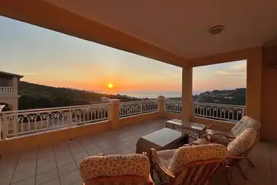 Image de Villa Avra Arillas : Vue mer, coucher de soleil, très grande piscine
