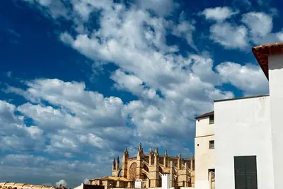 Image de Spectaculaire rooftop avec vue sur la cathédrale et barbecue