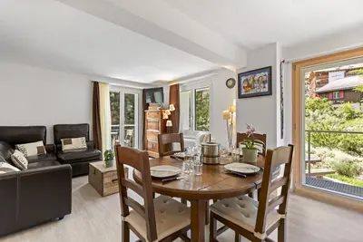 Image de Zermatt, 4 pers/3 lits - Balcon avec vue & jardin