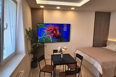 Image de Modern Studio with 75″ Tv and Fast Wi-Fi Near Metro and Vyšehrad