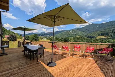 Image de Gîte La Clé des Champs 10 pers Bussang Vosges Vue imprenable Terrasse 3***