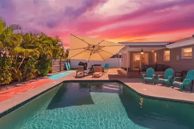 Relaxing Beach Getaway w/ Pool, FirePit, Game Room