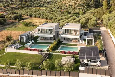 Image de Sea view villa, 50mt from a sandy beach with private heated pool, spa, Gym etc