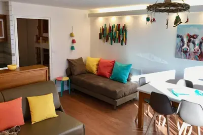 Image de À 220m des pistes de ski, 3ème étage, balcon, parking, télévision, casier à ski, 34m², Valloire