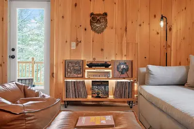 Image de Brand New Modern Vt Ski Cabin w/ Vinyl Listening Loft - 10 min to Mount Snow!