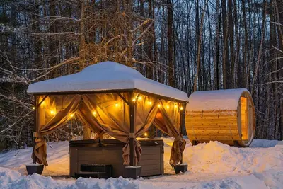 Image de Stratton Ski Haus: A-Frame Hot Tub Sauna Ev BootWarmers 1 Gbps Manchester Okemo