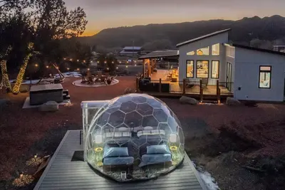 Image de New Star Dome Adventure Retreat | Hot Tub • Climbing • Hammocks • Ev Ready