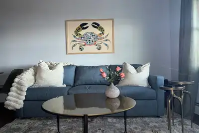 Private beachfront 2br w deck and firepit in Onekama