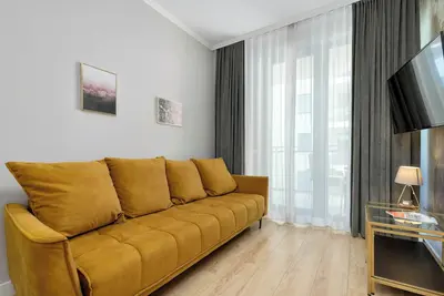 Image de Długie Ogrody 18e Gdańsk | Blue and Yellow Apartment with Parking and Gym