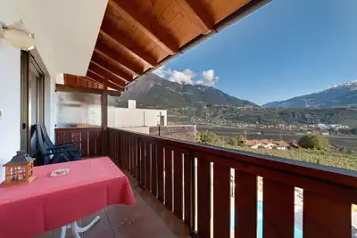 Image de Chambre 'Pazeider Suite Meranblick 308' avec vue sur la montagne, Wi-Fi et climatisation