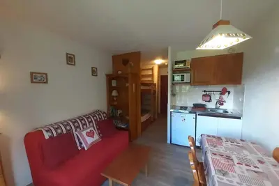 Image de À 50m des remontées, 5ème étage, vue vallée, balcon, casier à ski, 20m², Valfréjus