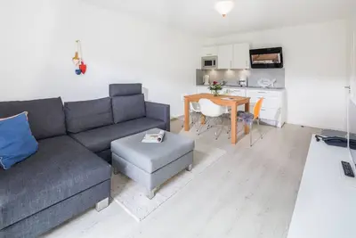 Image de Modern 2-room apartment with box-spring bed and terrace overlooking the garden