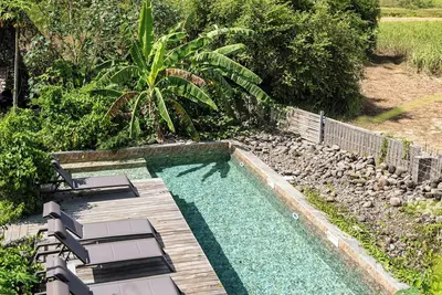 Image de Superbe panorama sur les champs de canne et les reliefs de Basse-Terre