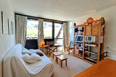 Image de Studio cabine 6 personnes avec balcon et kitchenette équipée à Piau-Engaly