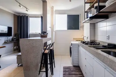 Image de Flats Praia Uberlândia - Apartment close to Praia Clube - Leisure area 24-hour doorman