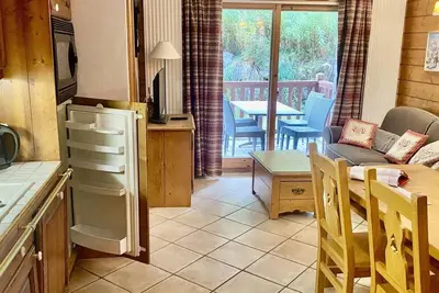 Image de Rez-de-chaussée, terrasse, télévision, casier à ski, 55m², Tignes