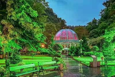 Image de Eco cottage with retro architecture and natural wood interior in Borjomi