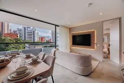 Image de lEPl Modern Flat w/ Balcony & A/C in El Poblado