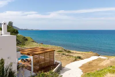 Villa Akroyiali | Seafront Serenity, Shared Pool