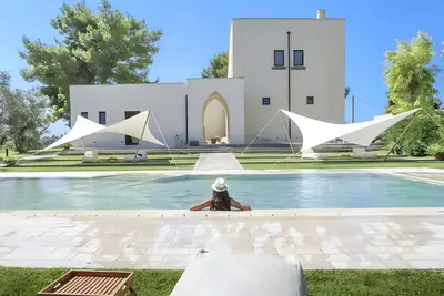 Image de Villa « Masseria Ceratonia - Gallipoli » avec vue sur la mer, Wi-Fi et climatisation
