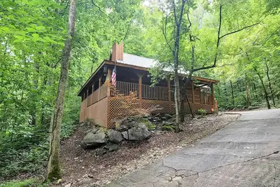 Image de Treetop cabin with Free Attraction TIckets, private hot tub, seasonal pool, deck