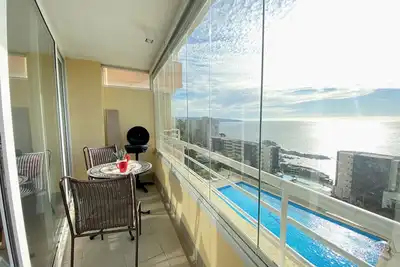 Image de Wonderful 2-bedroom Apartment in Reñaca with Ocean View, Pools and Grill