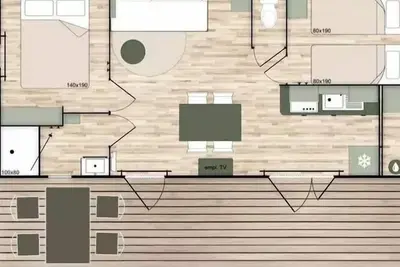 Image de Mobil Home Terracotta 3 Pièces 4 Personnes + Tv