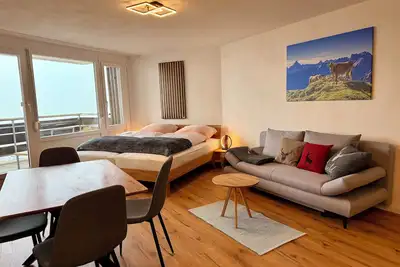 Image de Modern studio with mountain view, balcony & wellness - sauna & pool | Scheidegg
