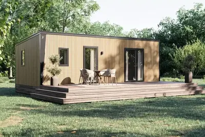 Image de Mobil-home Premium 4p (33m²), 2 chbres, clim, Tv, Lave-vaisselle, terrasse, lit Queen Size 4 personnes